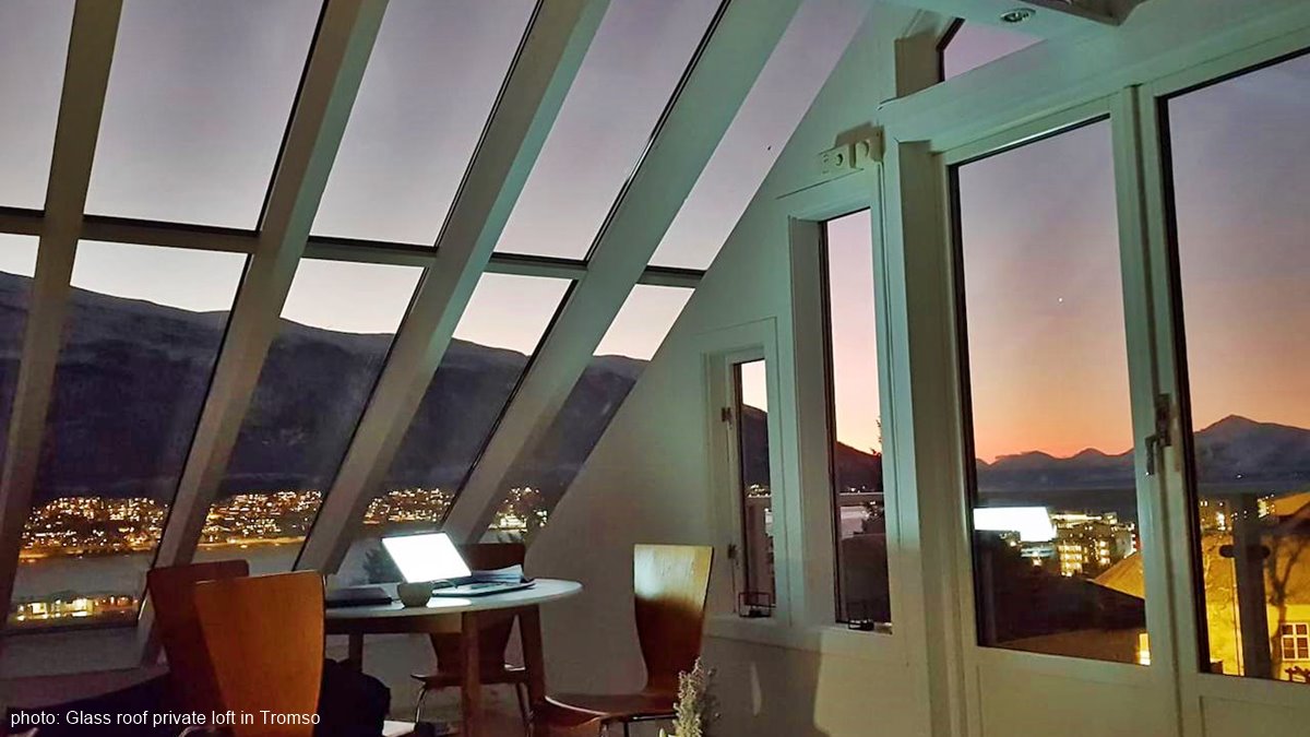 Glass roof private loft in Tromso